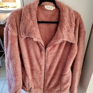 Brand new rose colored Sherpa coat